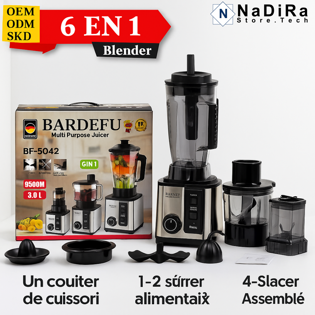 🥇 Blender Multifonction BARDEFU 6 en 1 – 9500W | 3L