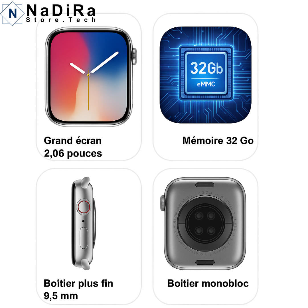 🕶️ Montre Connectée DT X – Écran AMOLED | Appels Bluetooth | Étanche IP68