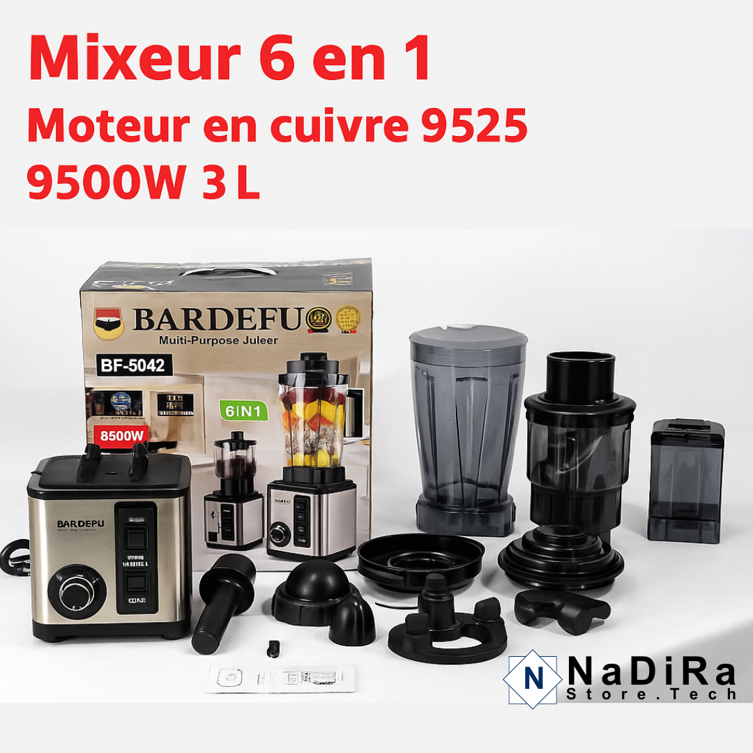 🥇 Blender Multifonction BARDEFU 6 en 1 – 9500W | 3L